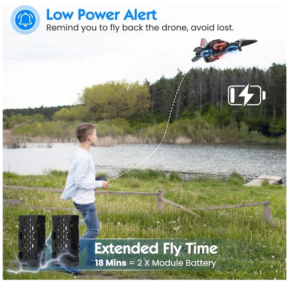 Nib Drone for Kids Remote Control Airplane 360 flip 2 rechargeable batteries - Picture 6 of 8